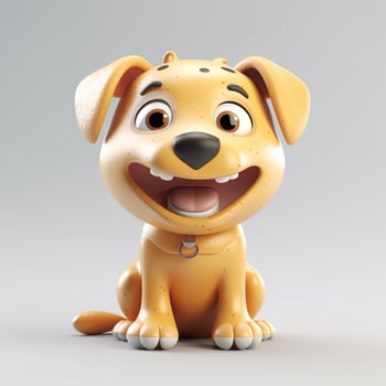 Cute funny cartoon dog with funny expression. cartoon character smile face dog, photo