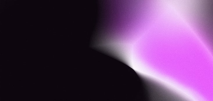 Abstract glowing purple gradient light shape on black grain textured background copy space wide banner web page backdrop design photo
