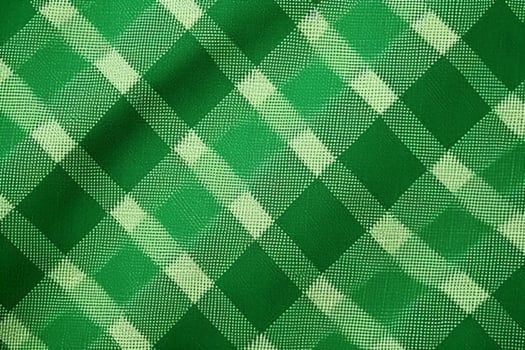 green fabric textile pattern, plaid background, linen cotton. photo