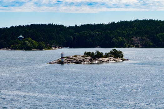 With the cruise ship through the archipelago of Stockholm Sweden photo