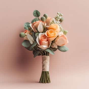 Cute wedding bouquet. Illustration photo