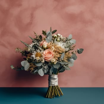 Cute wedding bouquet. Illustration photo