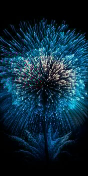 Spectacular Blue Fireworks Illuminating the Night Sky in Stunning Detail photo