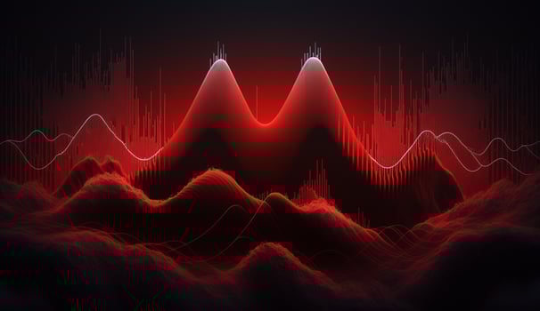 Ruby Radiance Abstract Red Frequencies on Dark Background photo
