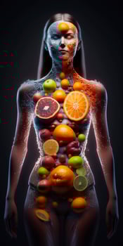 Body healthy diet detox fruit vegetable alkaline diet illustration photo