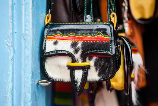 Colombian traditional leather satchel from the Antioquia Region called Carriel photo