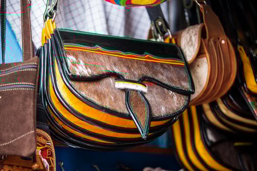 Colombian traditional leather satchel from the Antioquia Region called Carriel photo