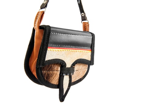 Colombian traditional leather satchel from the Antioquia Region called Carriel isolated on white background photo