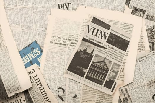 An old vintage newspaper pieces background. photo