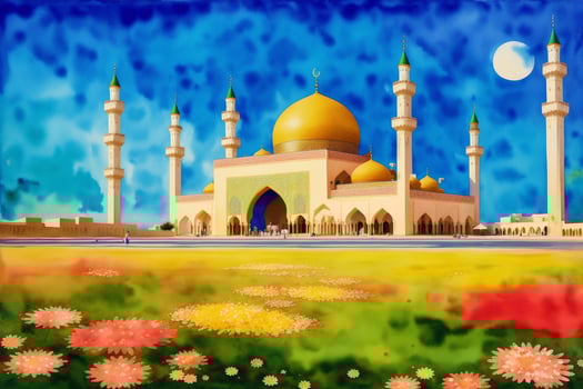 Beautiful old mosque. Islamic background. Eid-al-Adha. Ramadan. Copy space. photo