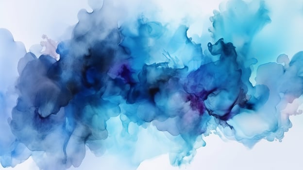 Inquisitively Watercolor shades cloudy and defocused Cloudy Blue Sky Establishment. Illustration, photo