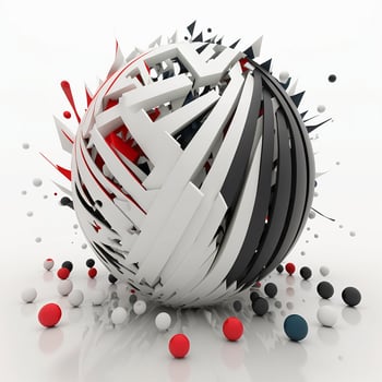 3D Render of Black and White Shapes photo