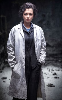 scientist researcher wearing ripped lab coat at laboratory, photo