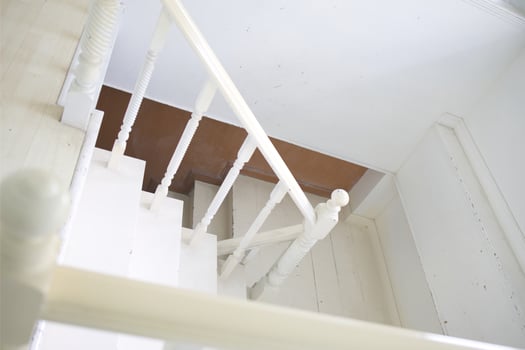 white house stair with vintage style decoration photo