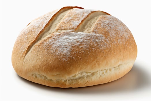 Freshly baked Italian Ciabatta bread on isolated white background photo