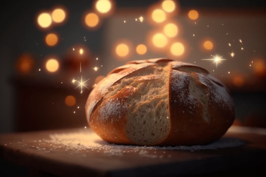 Freshly Baked Italian Ciabatta Bread on Wooden Background photo
