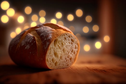 Freshly Baked Italian Ciabatta Bread on Wooden Background photo