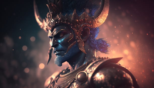 Portrait of Rama, the Hero of the Epic Ramayana photo