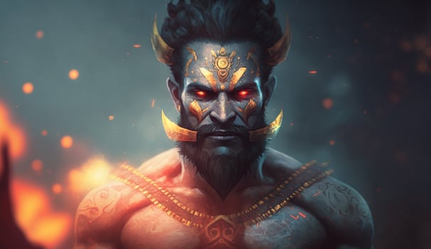 The Mighty Ravana A Stunning Portrait of the Mythical Indian Demon King photo