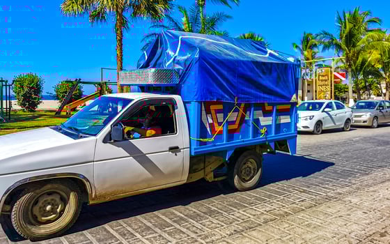 Puerto Escondido Oaxaca Mexico 2023 Mexican delivery pickup truck car 4x4 Off-road vehicles Mexico. photo