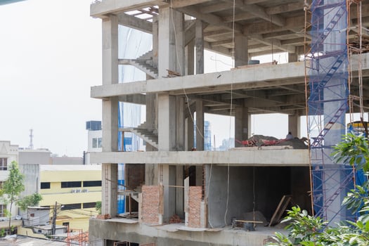 Construction and Building, power plant construction, Architectural landscape of building in central town photo