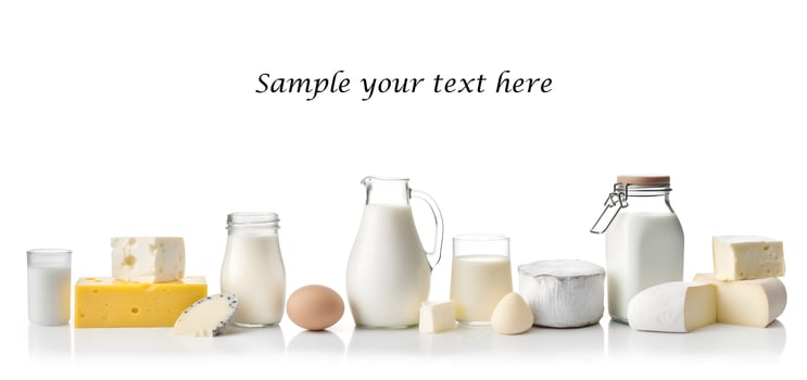 Dairy product on white backgrounds. photo