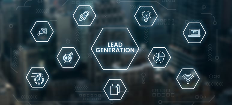 Lead Generation, Business Growth And Finding And Identifying Customers For Your Business Products Or Services Screen. photo