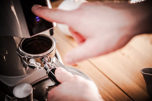 Grinding Fresh Coffee Beans photo