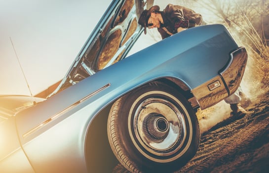 Cowboy and the Broken Car photo