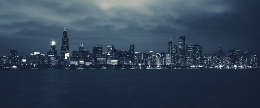 Chicago Night Time Skyline photo