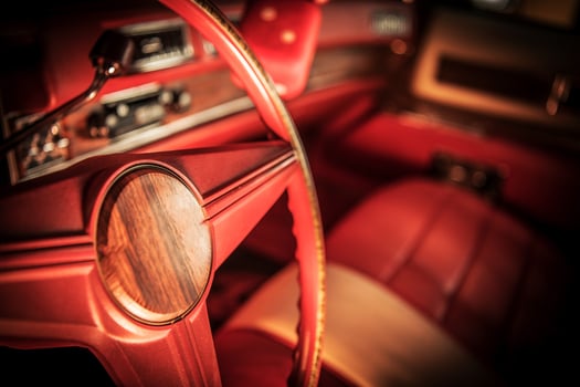 Vintage Red Car Interior photo