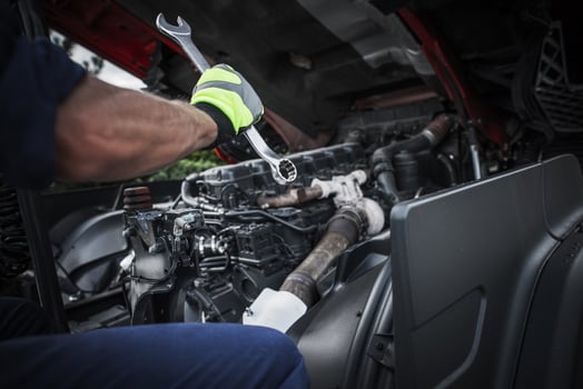 Repairing Semi Truck photo