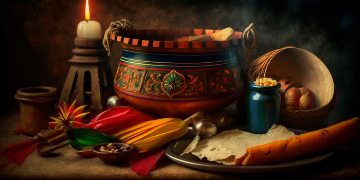 Celebrating the Feast of the Presentation Still Life with Candles for Dia de la Candelaria photo