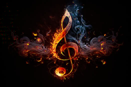 Abstraction of fire violin key photo