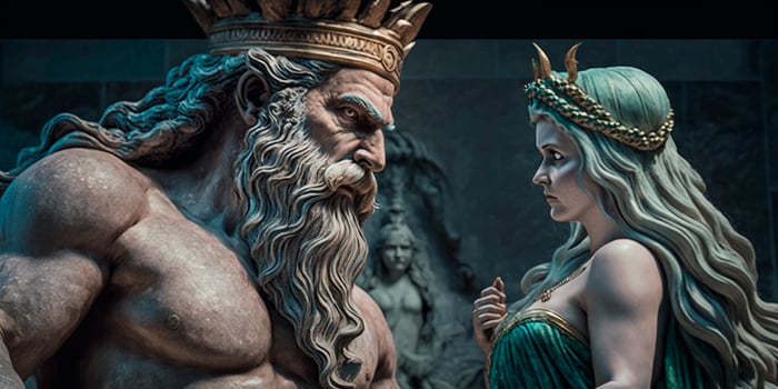 Rivalry of the Gods Poseidon and Athena Compete for Dominion photo