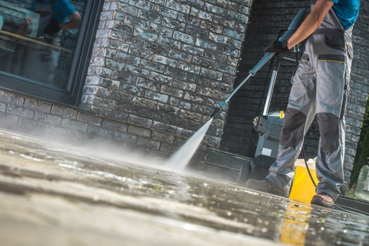Men Washing Driveway photo