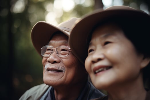 Shot of a happy senior couple enjoying quality time at the park photo