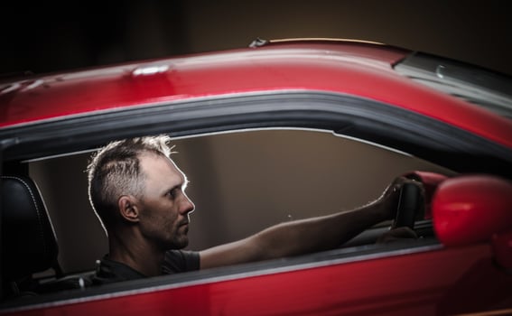 Men Driving Sports Car photo