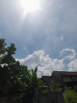 White clouds on the blue sky perfect for the background photo