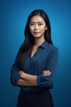 Portrait asian woman confident ai generate photo