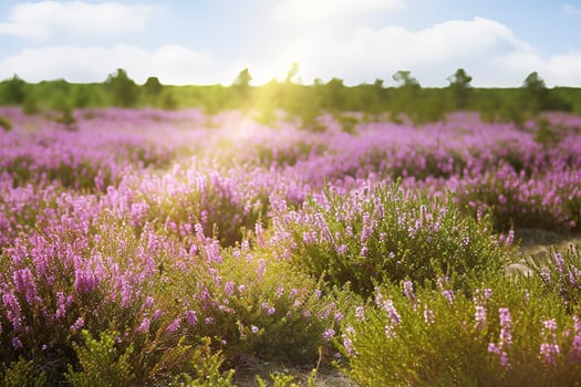 Erica Flower Field, Summer Season , generate ai photo