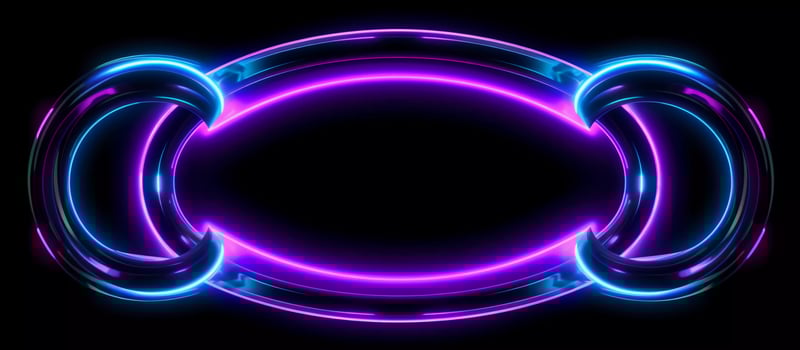 perfect choice for businesses looking for a design that is both futuristic and edgy, this abstract blue and purple neon light shape design on a black background photo