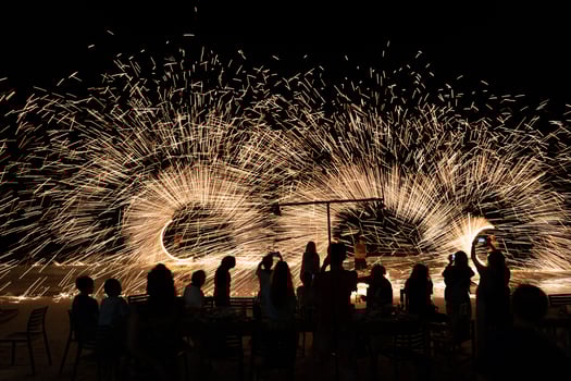 Amazing fire show at Ao Wong Deuan Koh Samed island Rayong Thailand photo