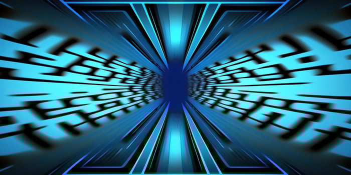 symmetrical blue tech abstract background with lines and shapes. photo