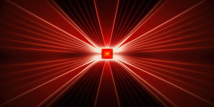 symmetrical red neon light abstract background with lines and shapes. photo