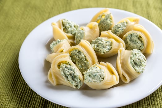 Stuffed lumaconi with cheese photo