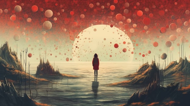 Abstract unreal painting. Illustration photo