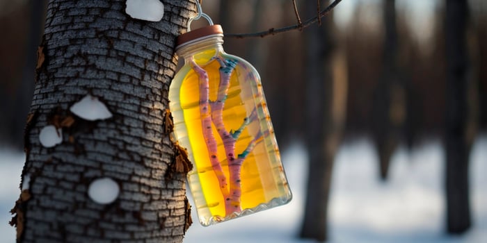 Picture of a Bottle of Traditional Russian Birch Sap photo