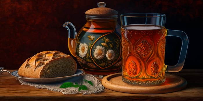 Kvass, Traditional Russian Beverage, Golden Yellow photo
