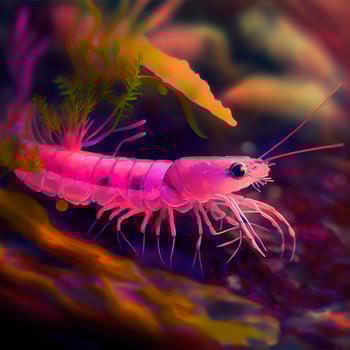 Illustration closeup pink shrimp seafood meal photo